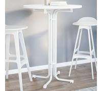 Dining Table White 80x110cm Engineered Wood Top Powder-Coated Steel Frame FoldUp