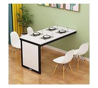 Dining Tables Folding Table HUA Wall-mounted Folding Drop Leaf Table, Kitchen Table, Multi-function Home Desk, Telescopic Invisible Wall Table，9 Sizes, 4 Colors (Color : Style3, Size : 100x60x75cm)