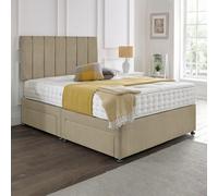 Dining Tables Oslo Matching Headboard Divan Set, 2 Drawer On Same Side With Sprung 1500 Comfort Mattress - Light Boucle Natural - Double