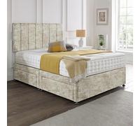 Dining Tables Oslo Matching Headboard Divan Set, 2 Drawer On Same Side With Sprung 1500 Comfort Mattress - Crushed Champagne - King