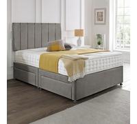 Dining Tables Oslo Matching Headboard Divan Set, 2 Drawer On Same Side With Sprung 1500 Comfort Mattress - Plush Grey - Double