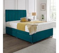 Dining Tables Oslo Matching Headboard Divan Set, 2 Drawer On Same Side With Sprung 1500 Comfort Mattress - Plush Jade - King