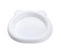 dining tray Kitten dining container Thickened PP Bear Mold 18×15cm For Indoor Household Kitten Small Puppy Daily Dry Wet Food Feeding Layout(White)