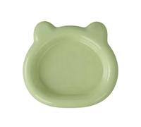 dining tray Kitten dining container Thickened PP Bear Mold 18×15cm For Indoor Household Kitten Small Puppy Daily Dry Wet Food Feeding Layout(Green)