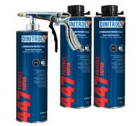 DINITROL 447 RUBBER BASED BLACK STONE CHIP 3 x 1 Litre CANS (with Schutz style screw cap) and 1 x Schutz Spraygun