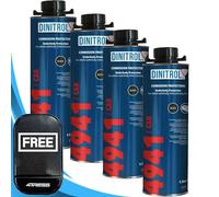 Dinitrol 4941 4 x1 Litre Underbody Chassis Rust Proofing Black - Self Healing Abrasion Resistance Car Underbody Underseal Coating with 4Tress Non Slip Car Dash Mat (4T-4L-4941)