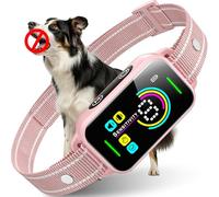 DINJOO Bark Collar for Large Medium Small Dogs - Smart AI 1S Stop Barking, Anti Barking Device & Dog Training Collar with Beep, Vibration & 8-Level Sensitivity, IP67 Waterproof - Pastel Pink.