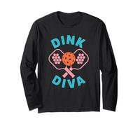 Dink Diva Funny Women Pickleball Player Long Sleeve T-Shirt