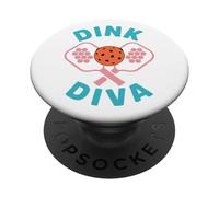 Dink Diva Funny Women Pickleball Player PopSockets Adhesive PopGrip