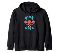Dink Diva Funny Women Pickleball Player Zip Hoodie