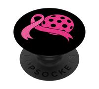 Dink For Pink Breast Cancer Awareness Pickleball Pink Ribbon PopSockets Adhesive PopGrip