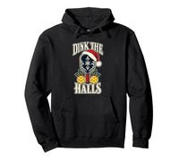 Dink the Halls Santa Hat Christmas Pickleball Pullover Hoodie