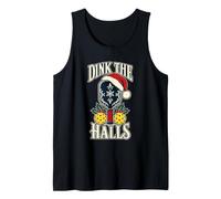 Dink the Halls Santa Hat Christmas Pickleball Tank Top