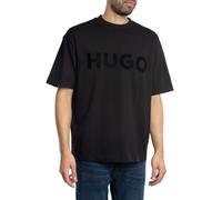 HUGO Cotton-jersey T-shirt with tonal logo - Style Dinkee, 50525765 Black XXL