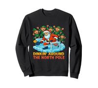 Dinkin Around The North Pole Funny Santa Pickleball Sweatshirt