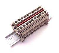 Dinkle Solar Combiner DK6N 10 Gang Box Connector DIN Rail Terminal Blocks 8-20AWG 50A 600V Power Distributor