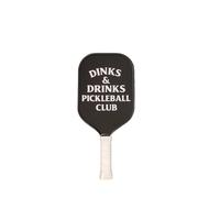 Dinks & Drinks Pickleball Club Paddle - USAPA Approved, Carbon Fiber Face, Honeycomb Core, Edgeless Design | Custom Club Pickleball Paddle for Indoor & Outdoor Play (White)