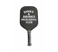 Dinks & Drinks Pickleball Club Paddle - USAPA Approved, Carbon Fiber Face, Honeycomb Core, Edgeless Design | Custom Club Pickleball Paddle for Indoor & Outdoor Play (Black)