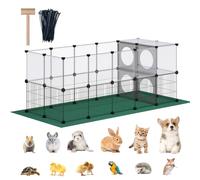 DINMO Small Animal Playpen, C&C Cage, Exercise Playpen for Guinea Pigs, Hamsters, Rabbits, Puppies, Hedgehogs, Ferrets, Metal Wire and Plastic