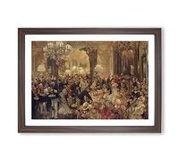 Dinner at The Ball by Adolph Menzel Framed Print | A2 Walnut Framed Wall Art | Ready to Hang | Modern Nature Picture | Living Room Bedroom Lounge Office