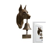 Dinner Bell Outdoor, Dog Head Shape Welcome Doorbell, Vintage Farmhouse Doorbell, Decorative Entry for Wall Mount, Charming Garden Sheds Cottage Retreats Wedding Venues, 7.99x4.92 inches