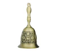 Dinner Bell Vintage Bells | Retro Embossed Metal Bedside Bell - Brass Hand Bell Noisy Luxury Aesthetic for School, Church, Weddings, Hotels, Kitchen Doorbell