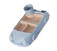 Dinner Bowl Car Shaped Tableware Set for Kitchen and Dining Table Car Dinner Tray Fiber Plastic for Boys and Girls with Separate Plates Cutlery Water Cup Picnicware (Light Blue, 30. 6X19X5cm)