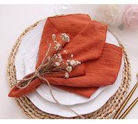 Dinner Cloth Napkins 10 Pack,Gauze Napkins 100% Natural Soft Cotton,Washable Fall Napkins for Wedding Decorative,Thanksgiving,Family Everyday Use,40 * 40cm (16 * 16 inches),Terracotta