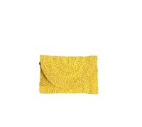 Dinner Clutch Bag Women's Simple Solid Straw Large Purse Woman Summer Casual Vacation Ladies Wallet(Yellow)