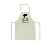 Dinner Is Coming Apron One Size Natural Funny Fathers Day Game Of Thrones BBQ Gift For Dad Uncle