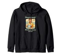 Dinner Is Ready Whether You Deserve It Or Not Funny Cooking Zip Hoodie