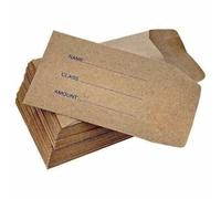 Dinner Money Printed Envelopes Self Seal Mini Paper Bags Wage Salary Tip Pay Packet Small Coin Holder Cash Envelope Gift Kraft Seed Storage Little for Packing Storing Tiny Items (100, 7cm x 10cm)