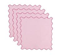 Dinner Napkins, Cotton Linen Blend Napkins Set of 4 Perfect for Parties Dinners Weddings Cocktail Christmas Cloth Napkins Washable & Reusable 18x18 (Pink, 18" x 18", 4PCS)