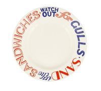 Dinner Plate: 1 X 22Cm Emma Bridgewater Red & Blue Toast Medium Dinner Plate, Ceramic