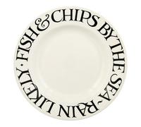 Dinner Plate: 1 X 27Cm Emma Bridgewater Dinner Plate Plate Black Toast Fish And Chips, Ceramic