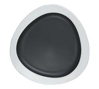 Dinner Plate Black Matte White Edge 22.5 Cm Persephone Le COQ | Triangular
