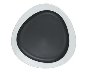 Dinner Plate Black Matte White Edge 22.5 Cm Persephone Le COQ | Triangular
