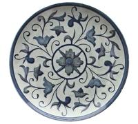 Dinner Plate Coupe Blue Rustical Chic 26 cm Porcelain - Tognana