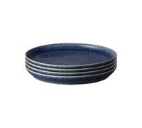 Dinner Plate Set 4 x 26cm Denby Studio Blue Cobalt Coupe Dinner Plates Stoneware