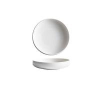 Dinner Plates 8.5 Inch White Ceramic Salad Bowl Dessert Cake Baking Kitchen Tableware Suitable for Restaurant Cafe Hotel Dinner Set(8.5 in)