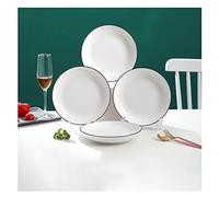 Dinner Plates Ceramic Plates Set of 4, 7.28in White Plates The Salad Appetizer Dessert Dishes Pasta Plates for Microwave Oven Dishwasher Safe Kitchen Porcelain Dishes App