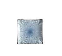 Dinner Plates Japanese Square Shape Ceramic Crockery Dinnerware Blue and White Bone China Dinner Dish Plate Smooth Kitchen Salad Bowl
