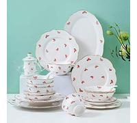 Dinner Plates,Stylish Dinner Plates,Ceramics Dinner Sets, 25 Pieces French Style Dinnerware Combination Set Porcelain Plates and Cereals Bowls Sets