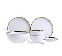 Dinner Set,10-Piece White Porcelain Penh Dinnerware Set Healthy Ceramics Tableware Set Service for 2 People