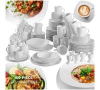 Dinner Set 100 Piece Plates Bowls Coffee Cup Home Dinnerware Tableware