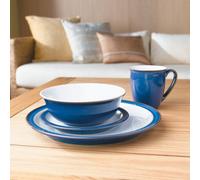 Denby - Imperial Blue Dinner Set For 4 - 16 Piece Ceramic Tableware Set Blue, White - Dishwasher Microwave Safe Crockery Set - 4 x Dinner Plate, 4 x Small Plate, 4 x Cereal Bowl, 4 x Coffee Mug
