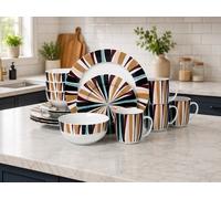 Dinner Set Brown Mix Design 16pc