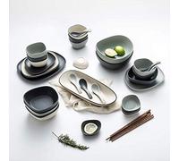 Dinner Set,Dinnerware Set, 42 Piece Matte Glaze Ceramics Dinner Plate - Bowl/Dish/Spoon | Irregular Porcelain Combination Set