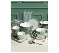 Dinner Set for Family Party, Hotel Restaurant, 9-44 Piece Glaze Dinnerware Set, Nordic Tableware Set Bowl and Plate Service for 2-10 People, Non-Slip Bottom/28Pieces