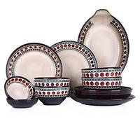 Dinner Set, Special Restaurant Dinnerware Set, 11 Pcs Dinnerware Sets, American Style Retro Porcelain Tableware Set with Plates and Bowls, Ceramic Dinner Set for Kitchen and Dinning